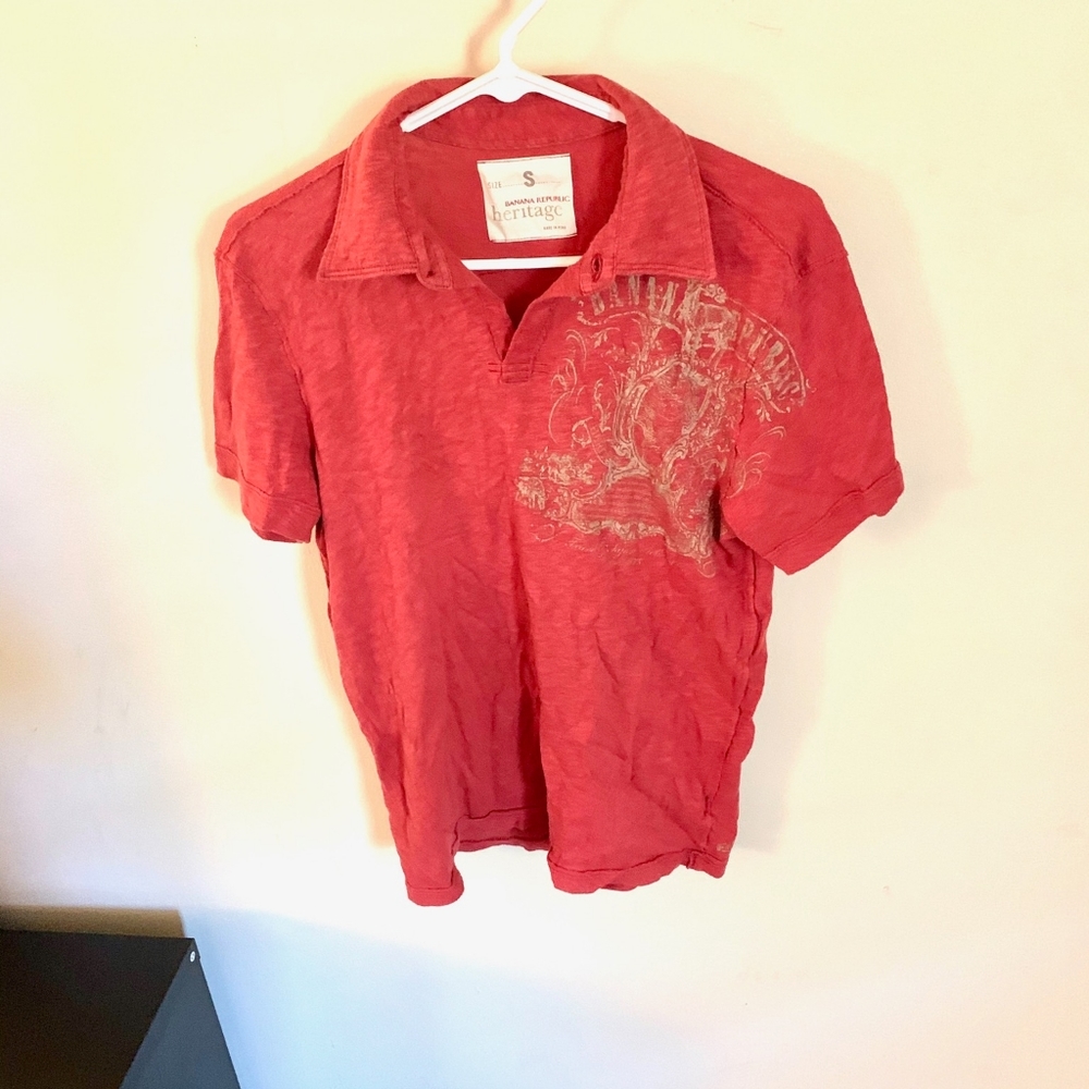 ❤ Banana Republic Heritage Small Red Polo